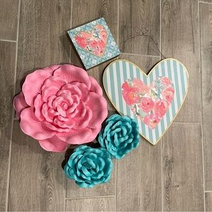 Pink/Teal/Gold Wall decor
